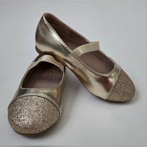 The Children’s Place Toddler Girls Metallic Glitter Ballet Flats - Gold Size 7